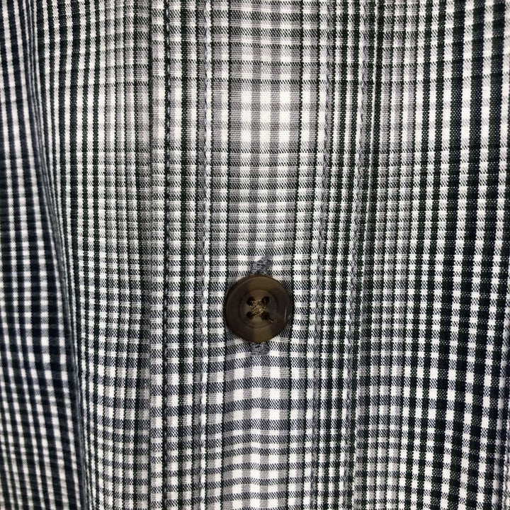 Carhartt Relaxed Fit Check Pattern Button-down Short Sleeve Work Shirt, Men's Medium cotton navy blue type Vintage Second Hand
