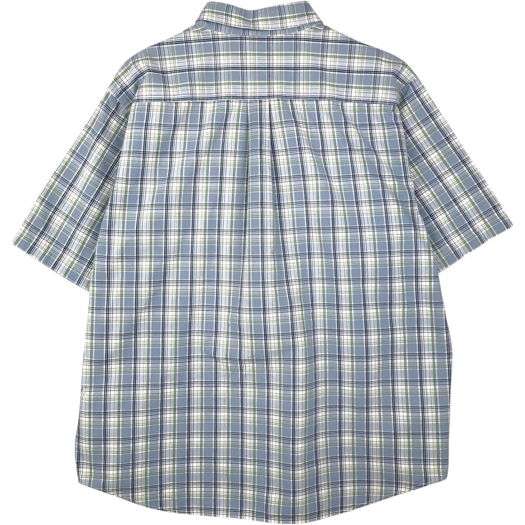 Carhartt Check Pattern Short-Sleeve Work Shirt, Men's Size XL cotton Blue type light blue Vintage Second Hand