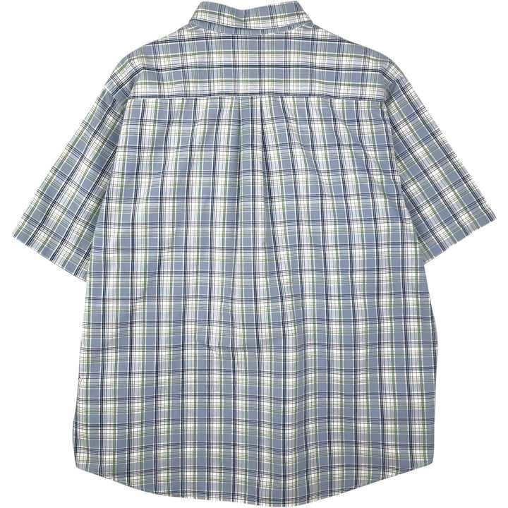 Carhartt Check Pattern Short-Sleeve Work Shirt, Men's Size XL cotton Blue type light blue Vintage Second Hand