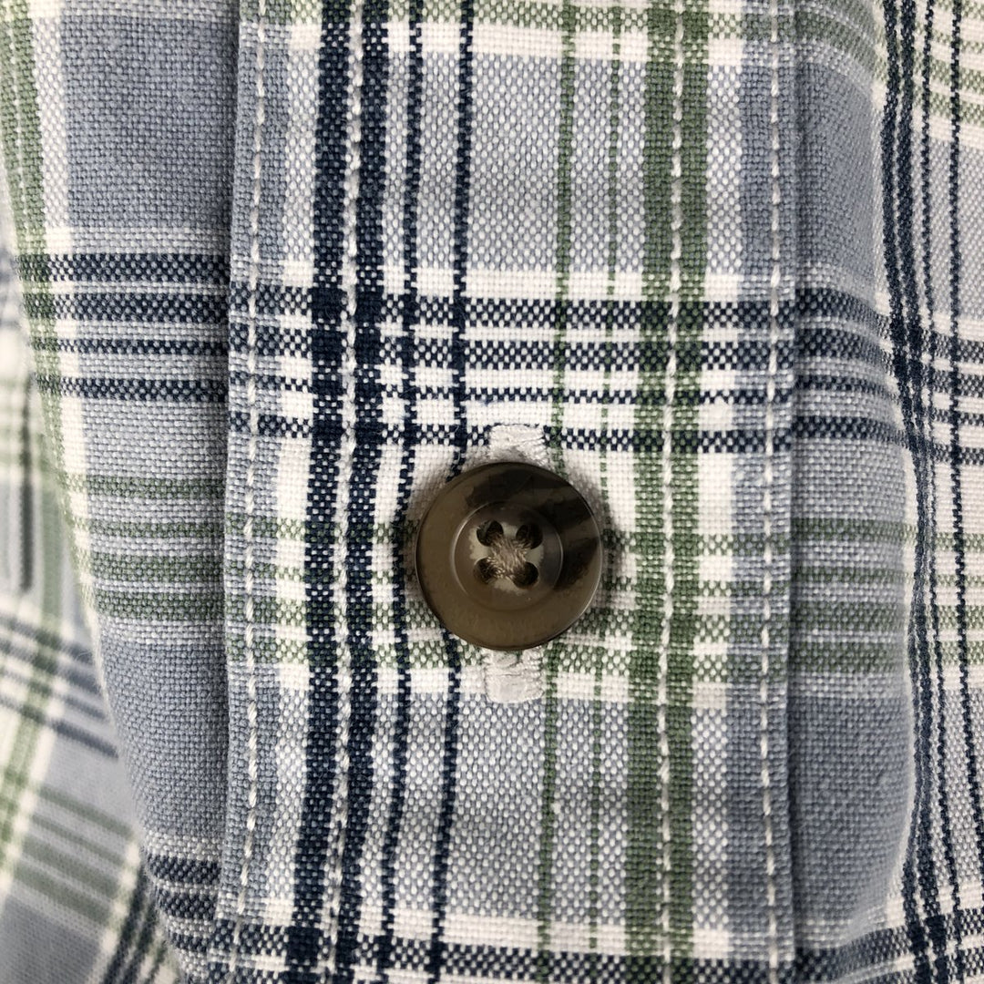 Carhartt Check Pattern Short-Sleeve Work Shirt, Men's Size XL cotton Blue type light blue Vintage Second Hand