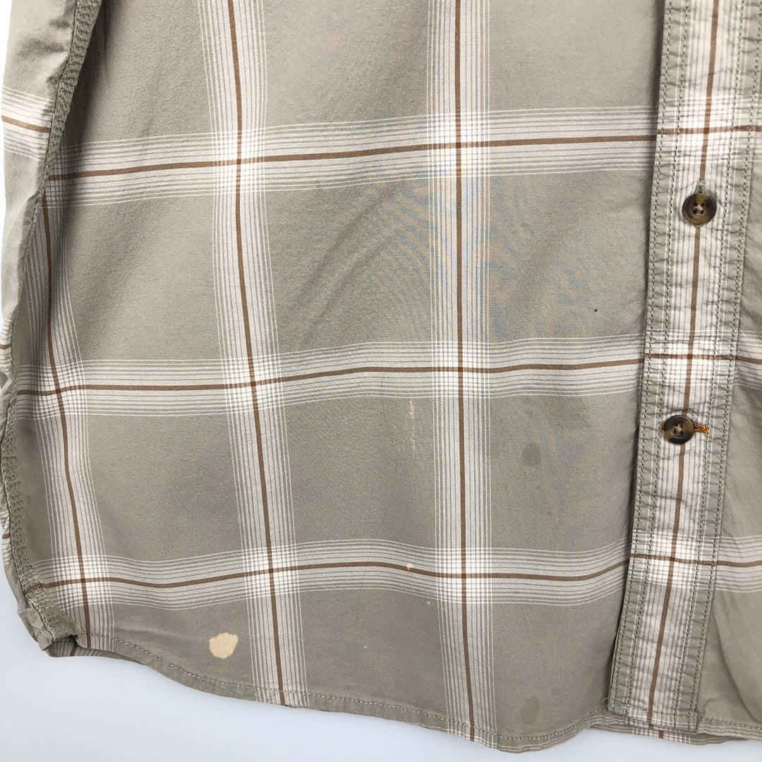 Carhartt RELAXED FIT Check Pattern Short Sleeve Work Shirt Men's XL cotton Beige type Vintage Second Hand