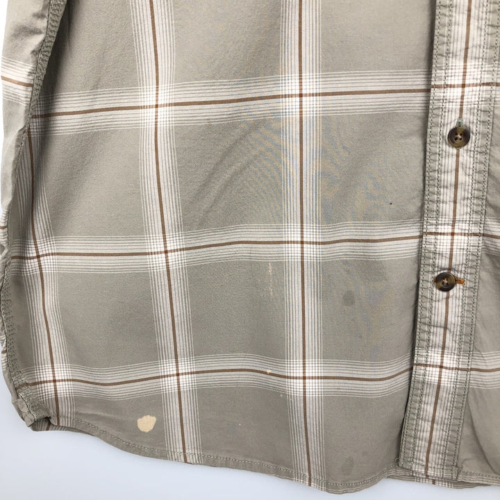 Carhartt RELAXED FIT Check Pattern Short Sleeve Work Shirt Men's XL cotton Beige type Vintage Second Hand