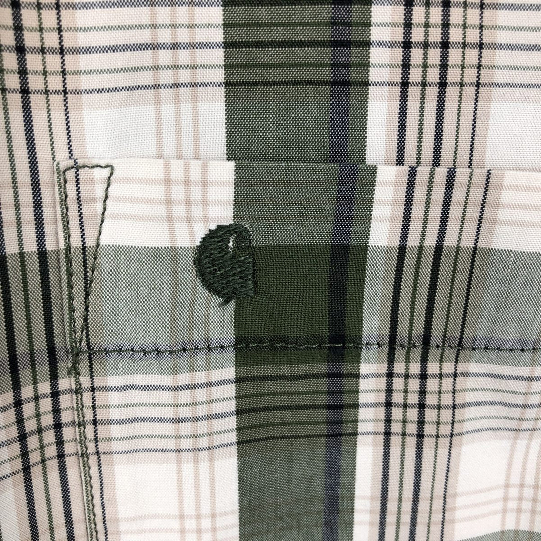Carhartt RELAXED FIT Check Pattern Short Sleeve Work Shirt Men's XL cotton Khaki type Vintage Second Hand