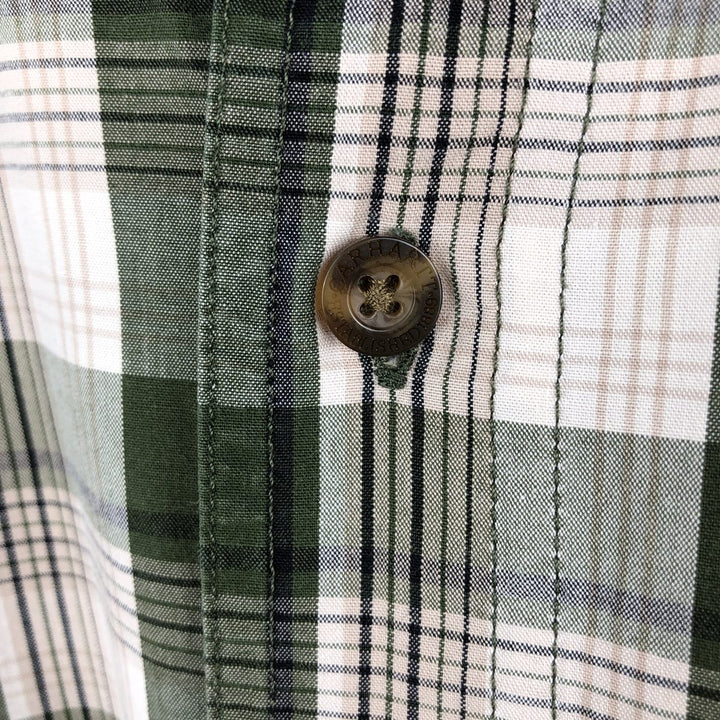 Carhartt RELAXED FIT Check Pattern Short Sleeve Work Shirt Men's XL cotton Khaki type Vintage Second Hand
