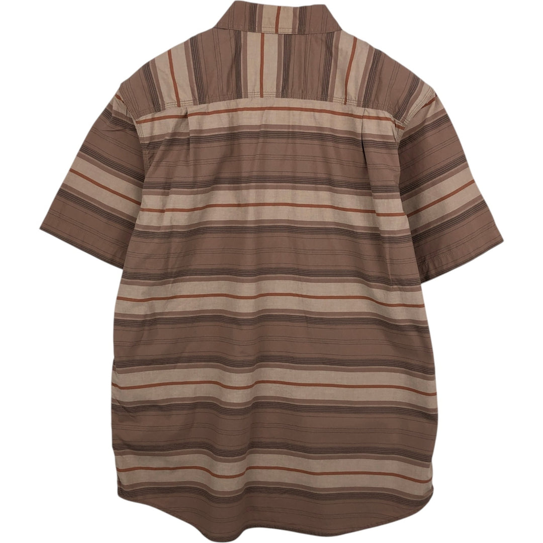 Carhartt Relaxed Fit Multi-Stripe Short-Sleeve Work Shirt, Men's Size L (approx.) cotton brown type Vintage Second Hand