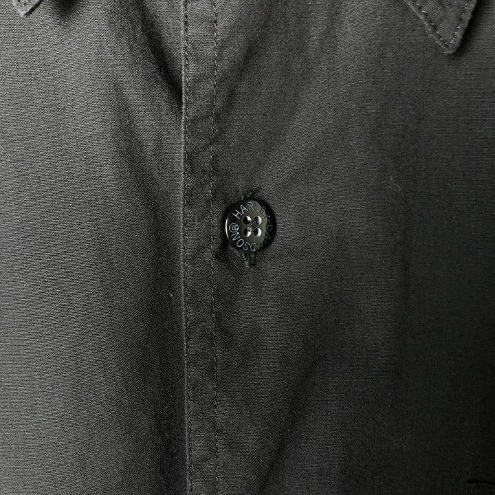 Harley-Davidson Eagle Pattern Short-Sleeve Work Shirt, Boxy Shirt, Men's Size XL (approx.) cotton black type Vintage Second Hand