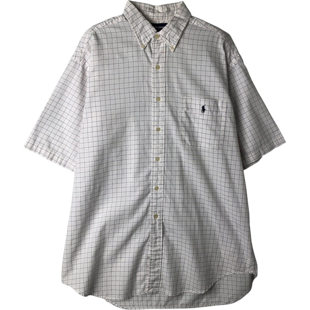 Ralph Lauren RALPH LAUREN GOLF TILDEN short sleeve button down check shirt men's size L cotton white type Vintage Second Hand