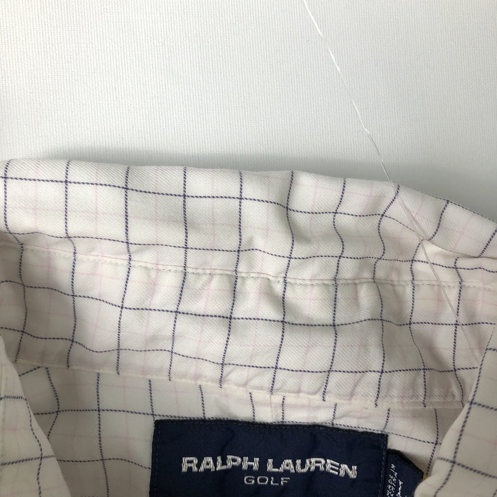 Ralph Lauren RALPH LAUREN GOLF TILDEN short sleeve button down check shirt men's size L cotton white type Vintage Second Hand