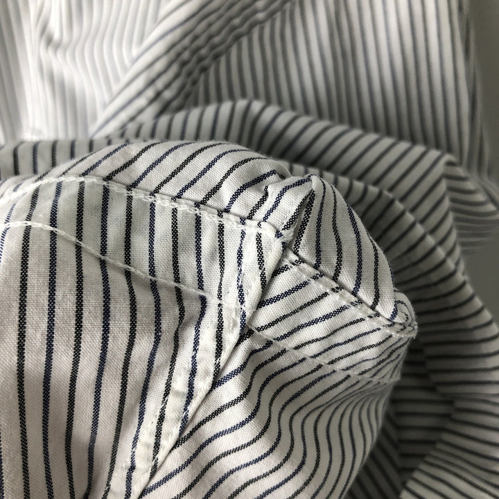 Ralph Lauren RALPH LAUREN GOLF TILDEN Short-Sleeve Button-Down Striped Shirt, Men's Size XL (approx.) cotton white type Vintage Second Hand