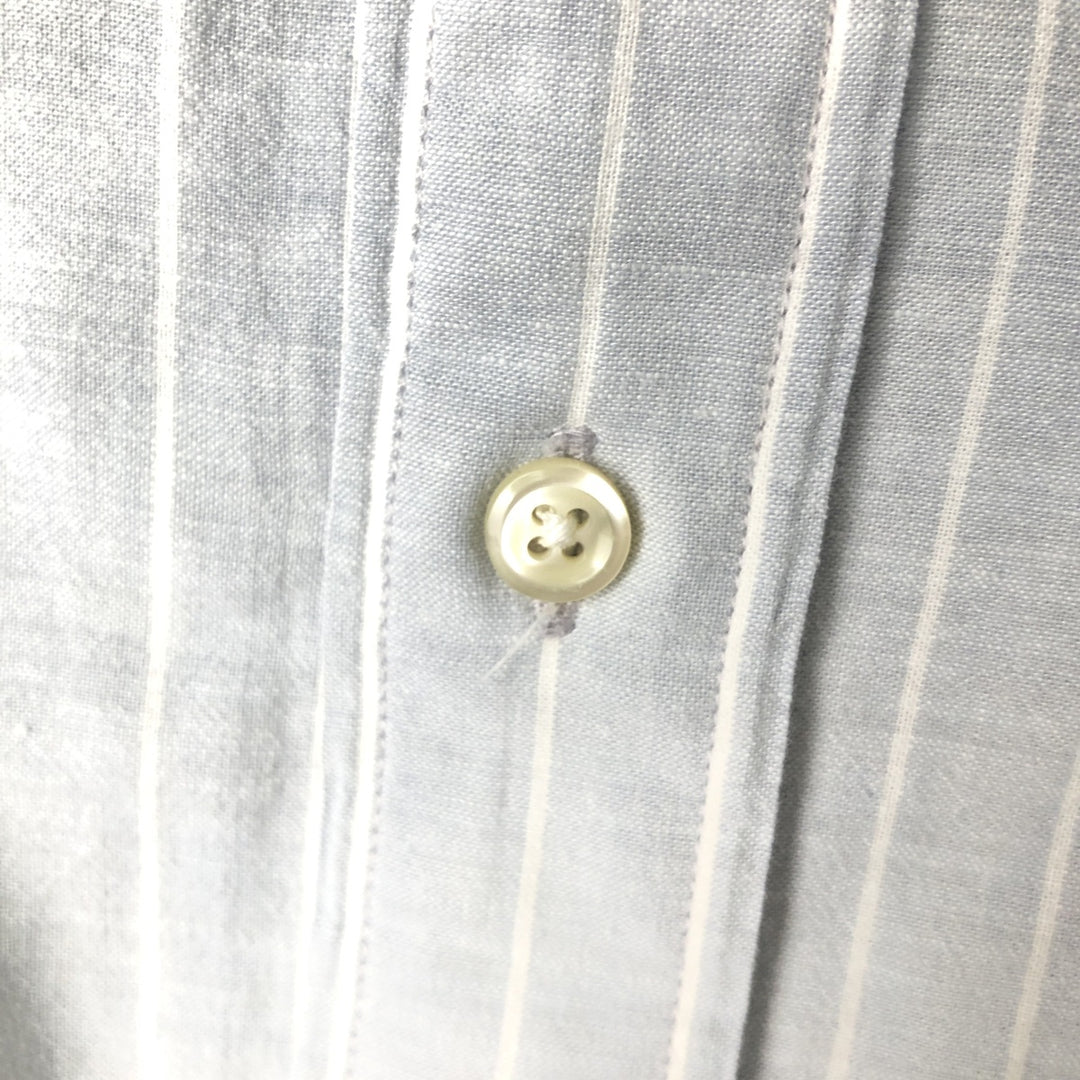 Ralph Lauren POLO by Ralph Lauren LOWELL SPORT Short-Sleeve Button-Down Striped Shirt, Men's Size L (approx.) cotton Blue type light blue Vintage Second Hand