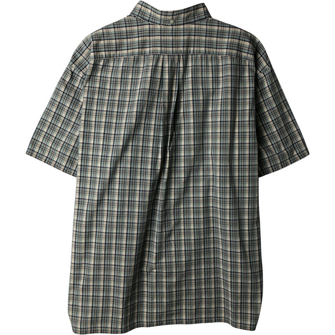 Ralph Lauren GREGGOR short sleeve button down check shirt box shirt men's XL size cotton white type Vintage Second Hand