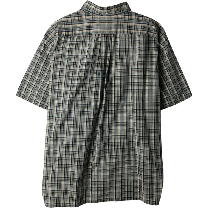 Ralph Lauren GREGGOR short sleeve button down check shirt box shirt men's XL size cotton white type Vintage Second Hand