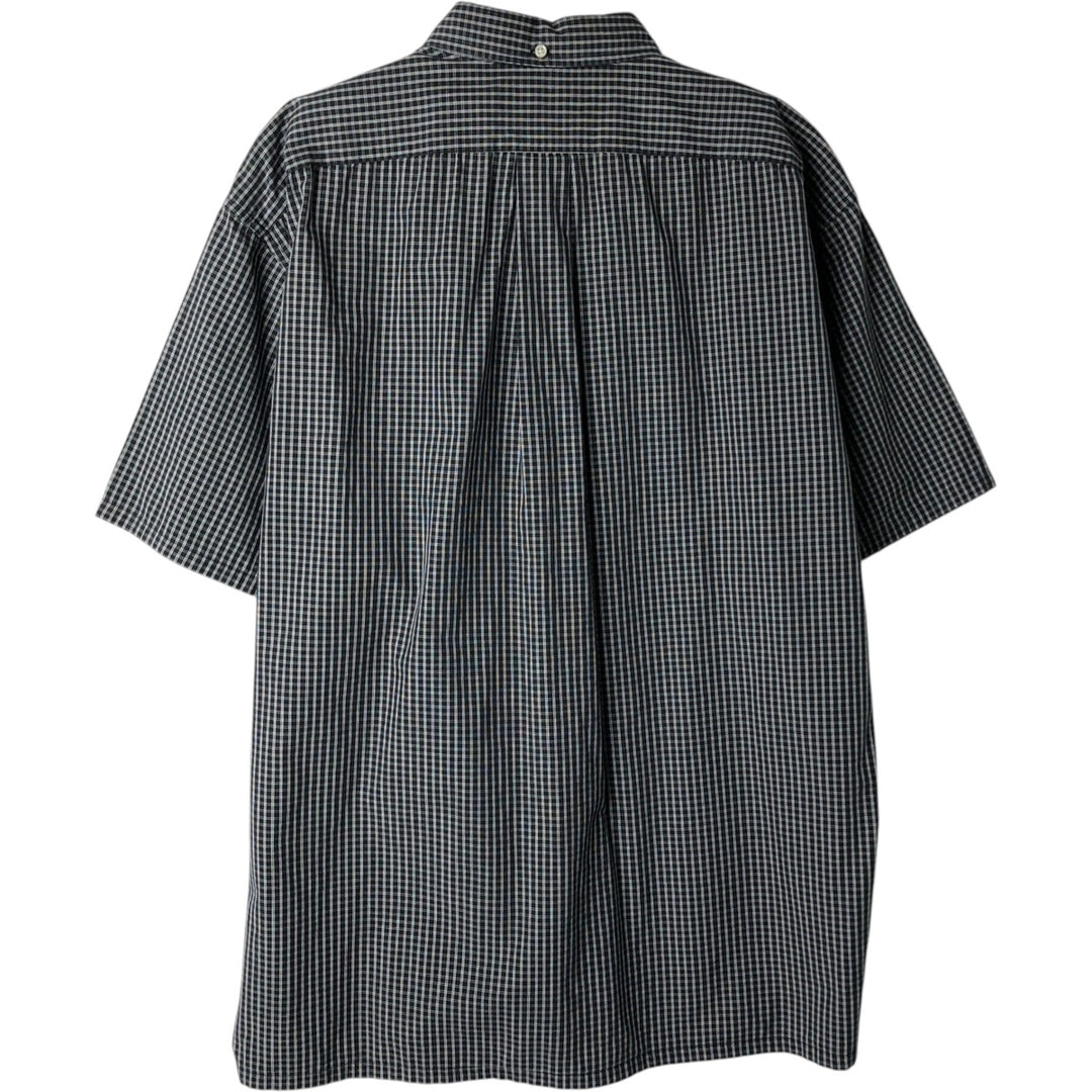 Ralph Lauren BLAKE short sleeve button down check shirt, men's size L cotton black type Vintage Second Hand