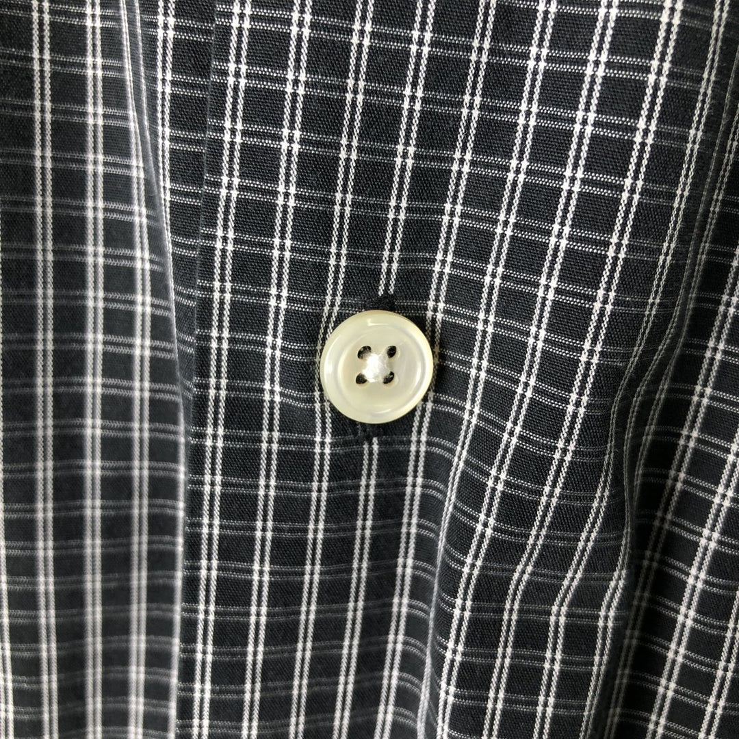 Ralph Lauren BLAKE short sleeve button down check shirt, men's size L cotton black type Vintage Second Hand