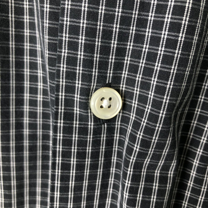 Ralph Lauren BLAKE short sleeve button down check shirt, men's size L cotton black type Vintage Second Hand