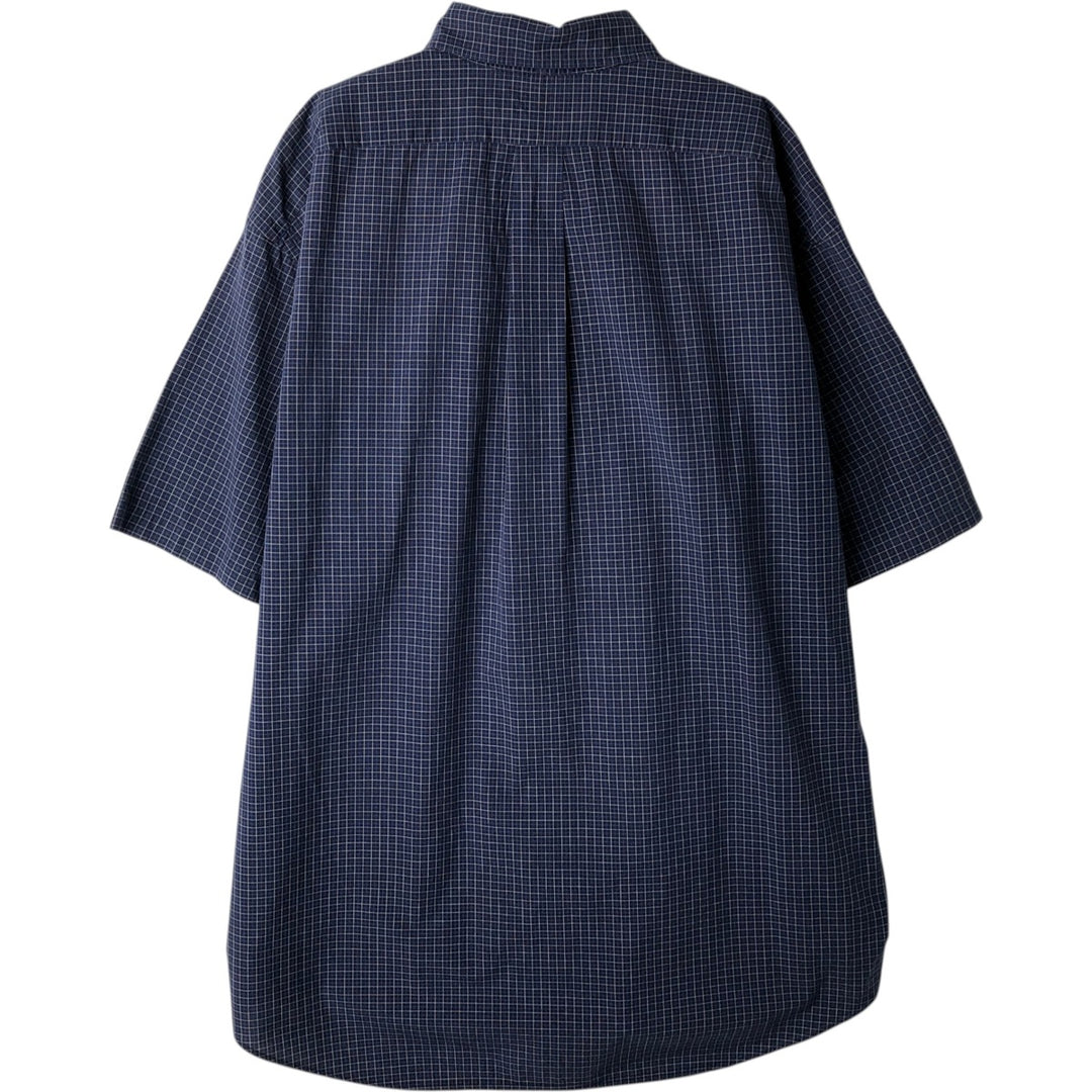 Ralph Lauren BLAKE short sleeve button down check shirt men's XL size cotton navy blue type Vintage Second Hand