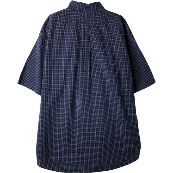 Ralph Lauren BLAKE short sleeve button down check shirt men's XL size cotton navy blue type Vintage Second Hand