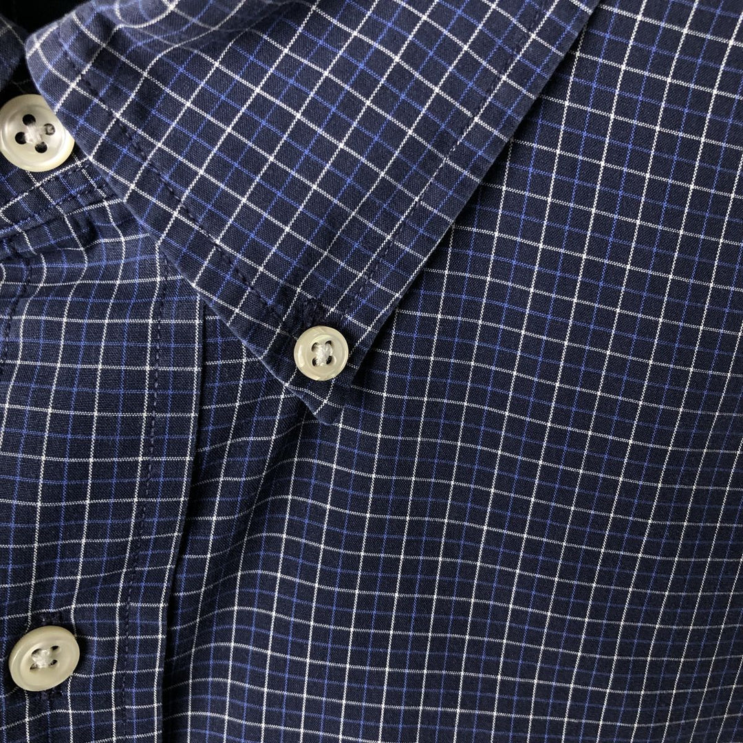 Ralph Lauren BLAKE short sleeve button down check shirt men's XL size cotton navy blue type Vintage Second Hand
