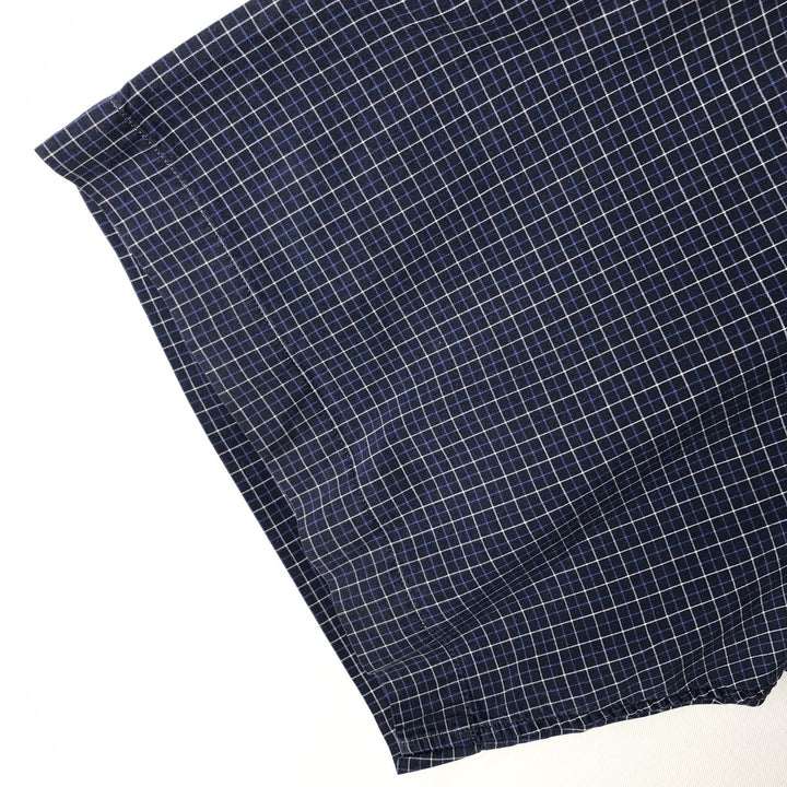 Ralph Lauren BLAKE short sleeve button down check shirt men's XL size cotton navy blue type Vintage Second Hand