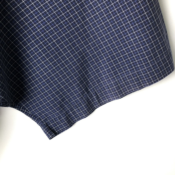 Ralph Lauren BLAKE short sleeve button down check shirt men's XL size cotton navy blue type Vintage Second Hand