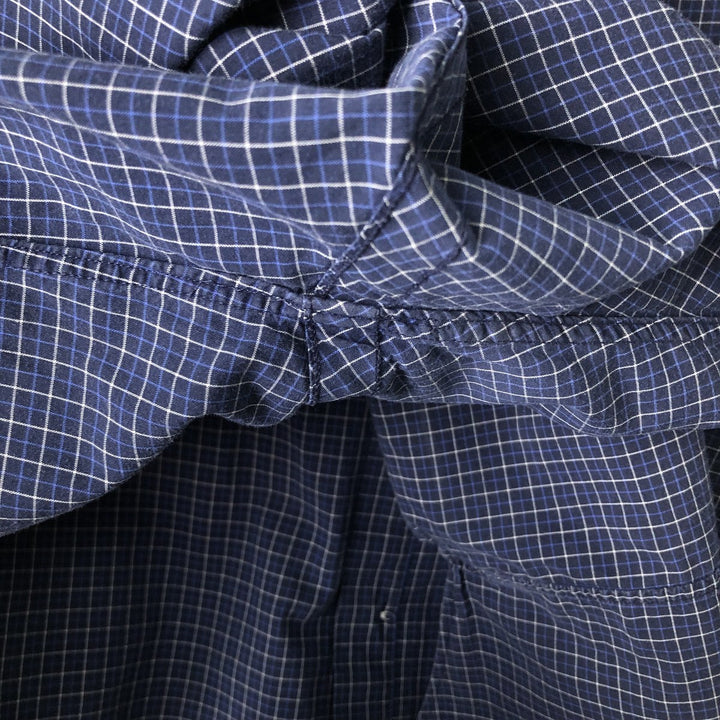 Ralph Lauren BLAKE short sleeve button down check shirt men's XL size cotton navy blue type Vintage Second Hand