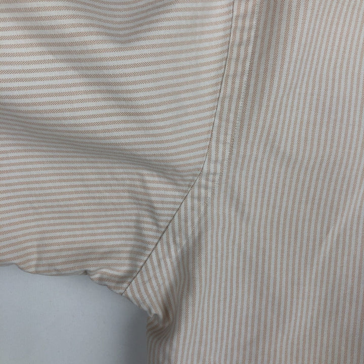 Ralph Lauren BLAKE Short-Sleeve Button-Down Striped Shirt, Men's Size XL (approx.) cotton orange type Vintage Second Hand