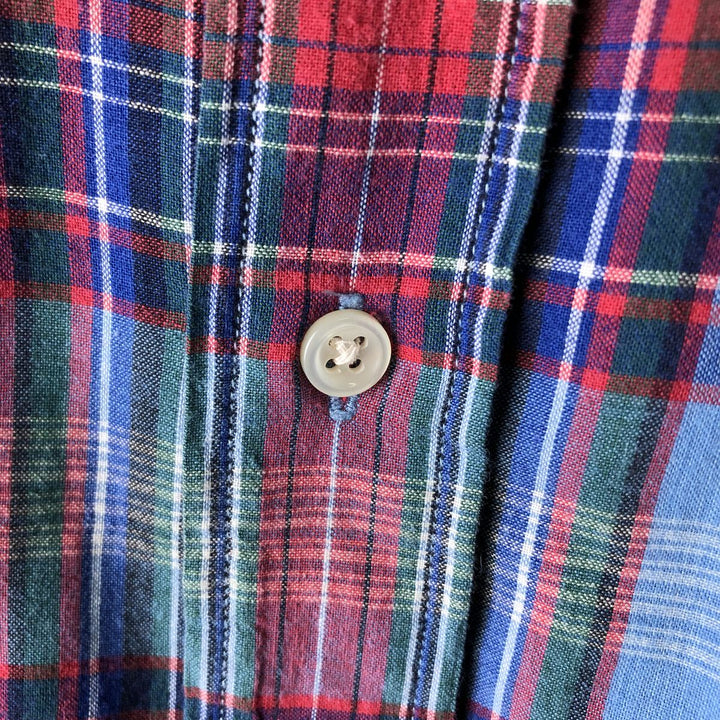 Ralph Lauren BLAKE short sleeve button down check shirt, men's size M cotton blue type Vintage Second Hand