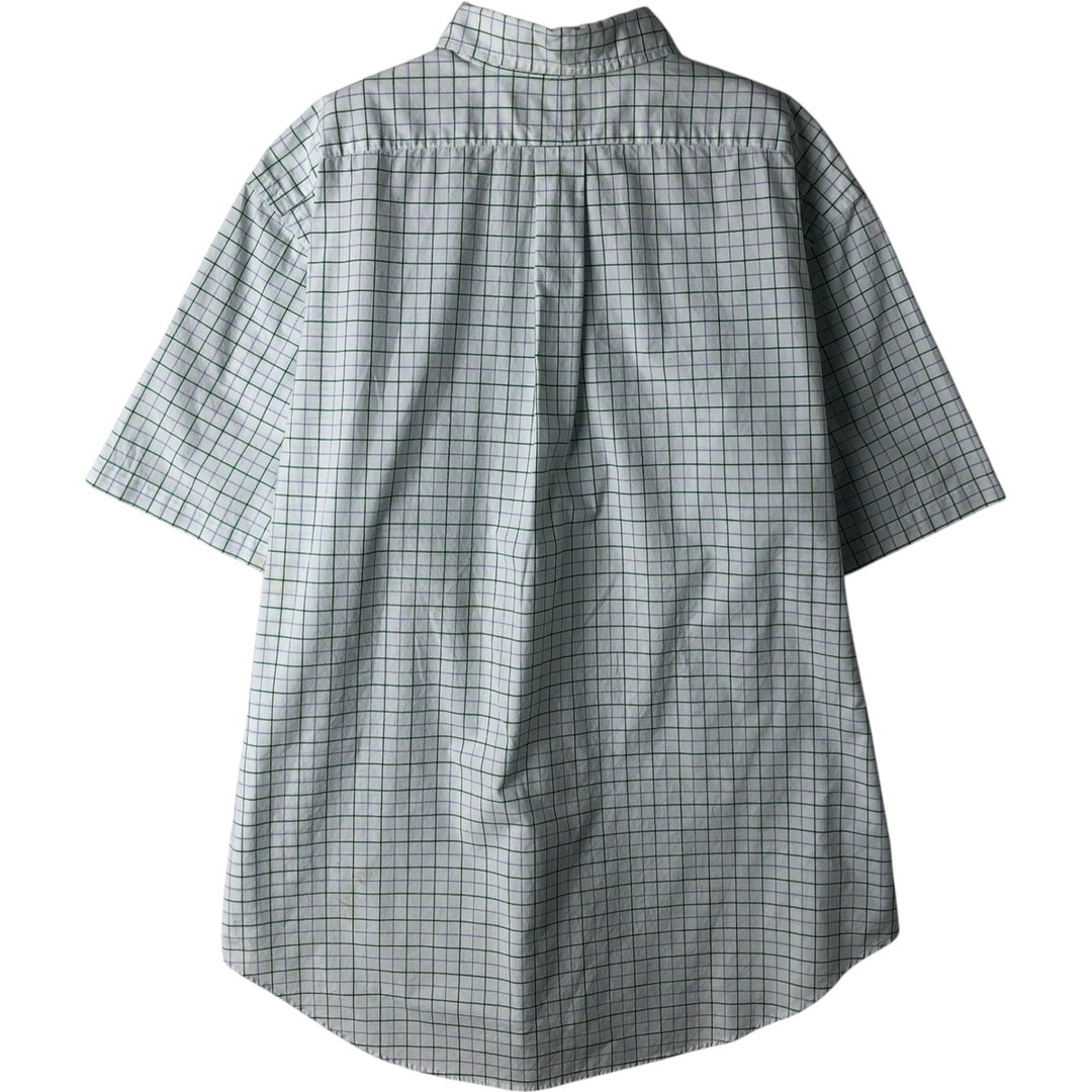 Ralph Lauren Classic Fit Short Sleeve Button Down Check Shirt Men's XL cotton white type Vintage Second Hand