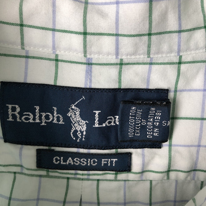 Ralph Lauren Classic Fit Short Sleeve Button Down Check Shirt Men's XL cotton white type Vintage Second Hand