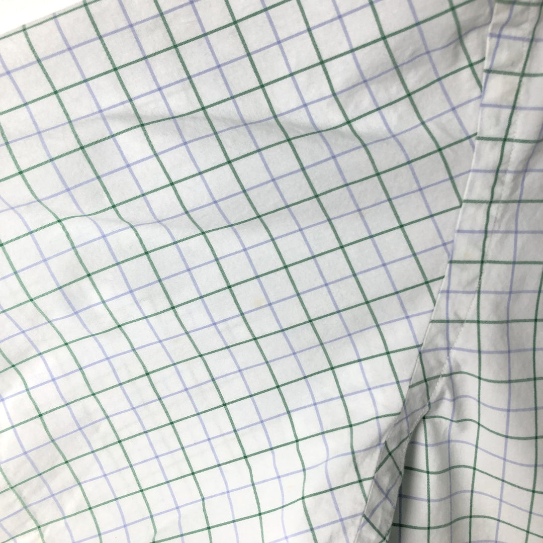 Ralph Lauren Classic Fit Short Sleeve Button Down Check Shirt Men's XL cotton white type Vintage Second Hand