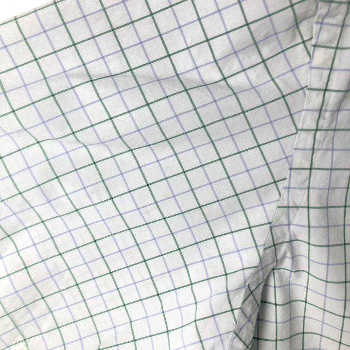 Ralph Lauren Classic Fit Short Sleeve Button Down Check Shirt Men's XL cotton white type Vintage Second Hand