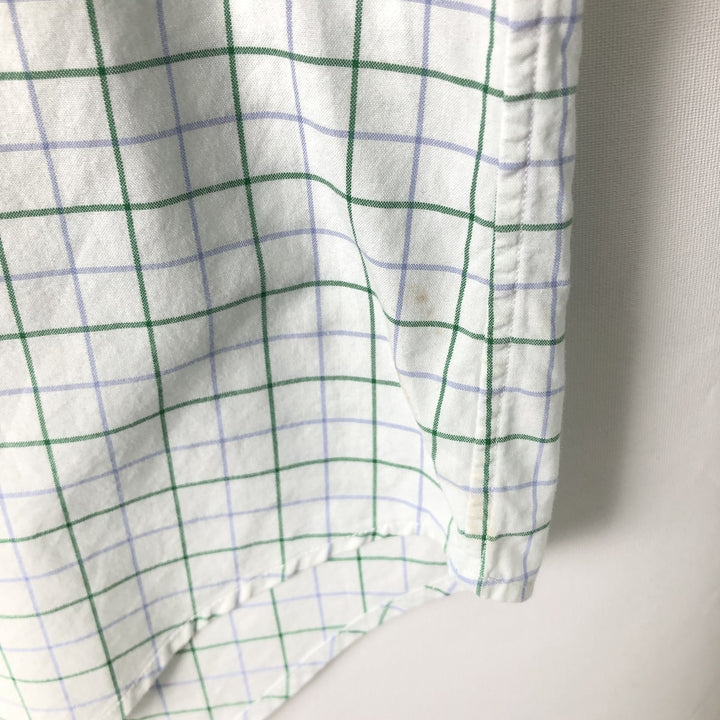 Ralph Lauren Classic Fit Short Sleeve Button Down Check Shirt Men's XL cotton white type Vintage Second Hand