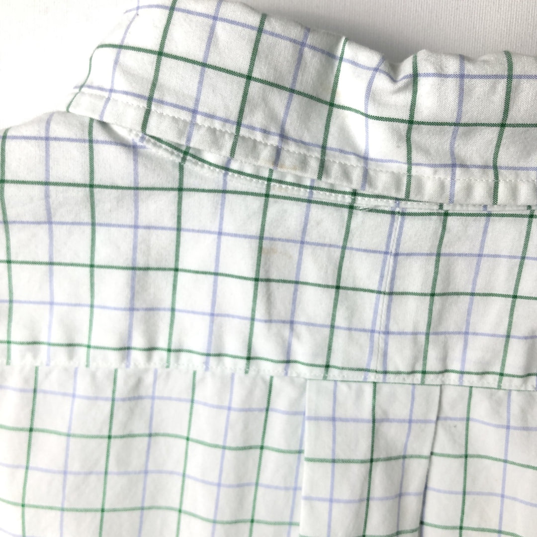 Ralph Lauren Classic Fit Short Sleeve Button Down Check Shirt Men's XL cotton white type Vintage Second Hand