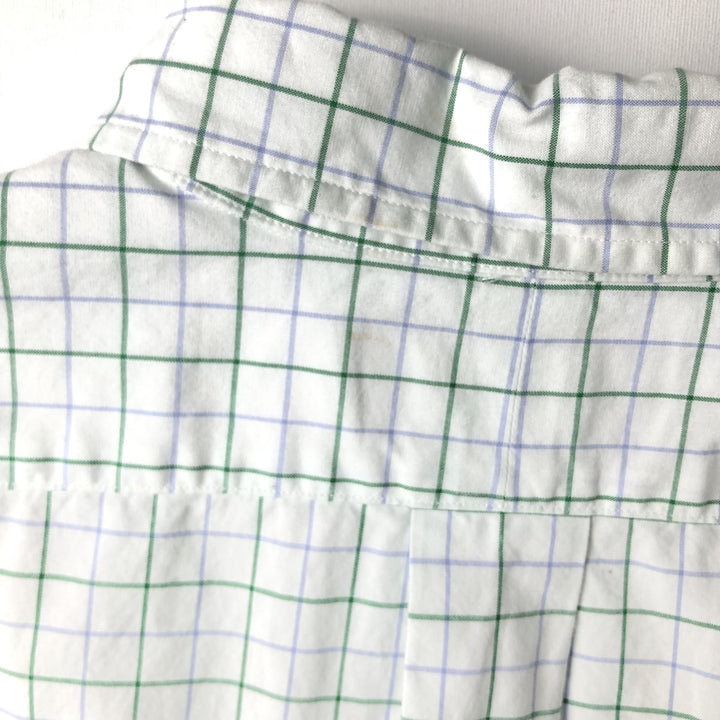 Ralph Lauren Classic Fit Short Sleeve Button Down Check Shirt Men's XL cotton white type Vintage Second Hand