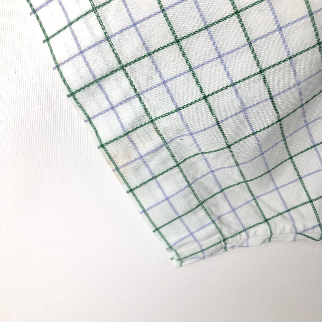 Ralph Lauren Classic Fit Short Sleeve Button Down Check Shirt Men's XL cotton white type Vintage Second Hand