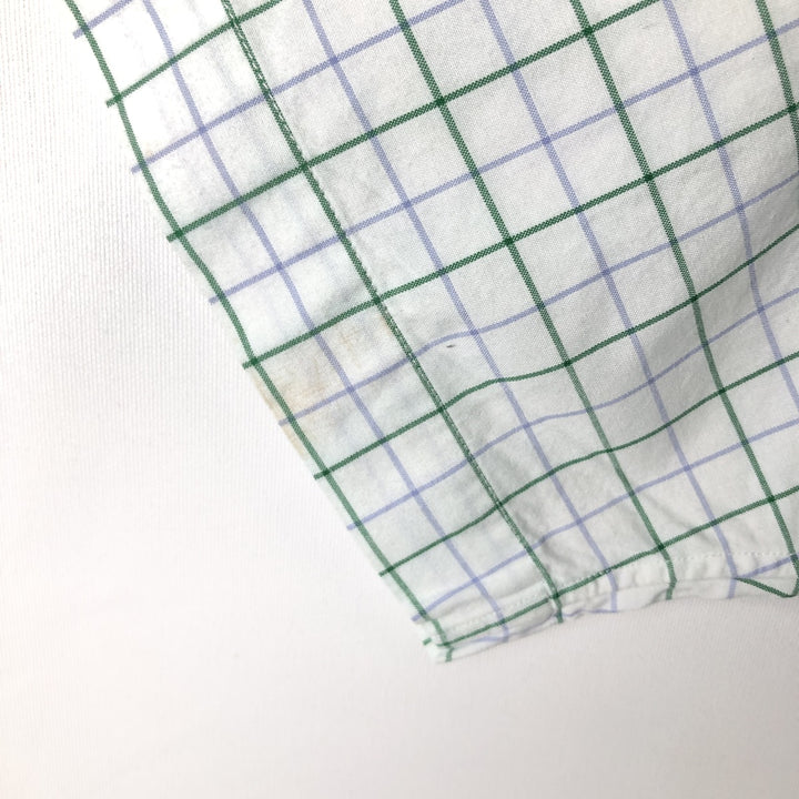 Ralph Lauren Classic Fit Short Sleeve Button Down Check Shirt Men's XL cotton white type Vintage Second Hand
