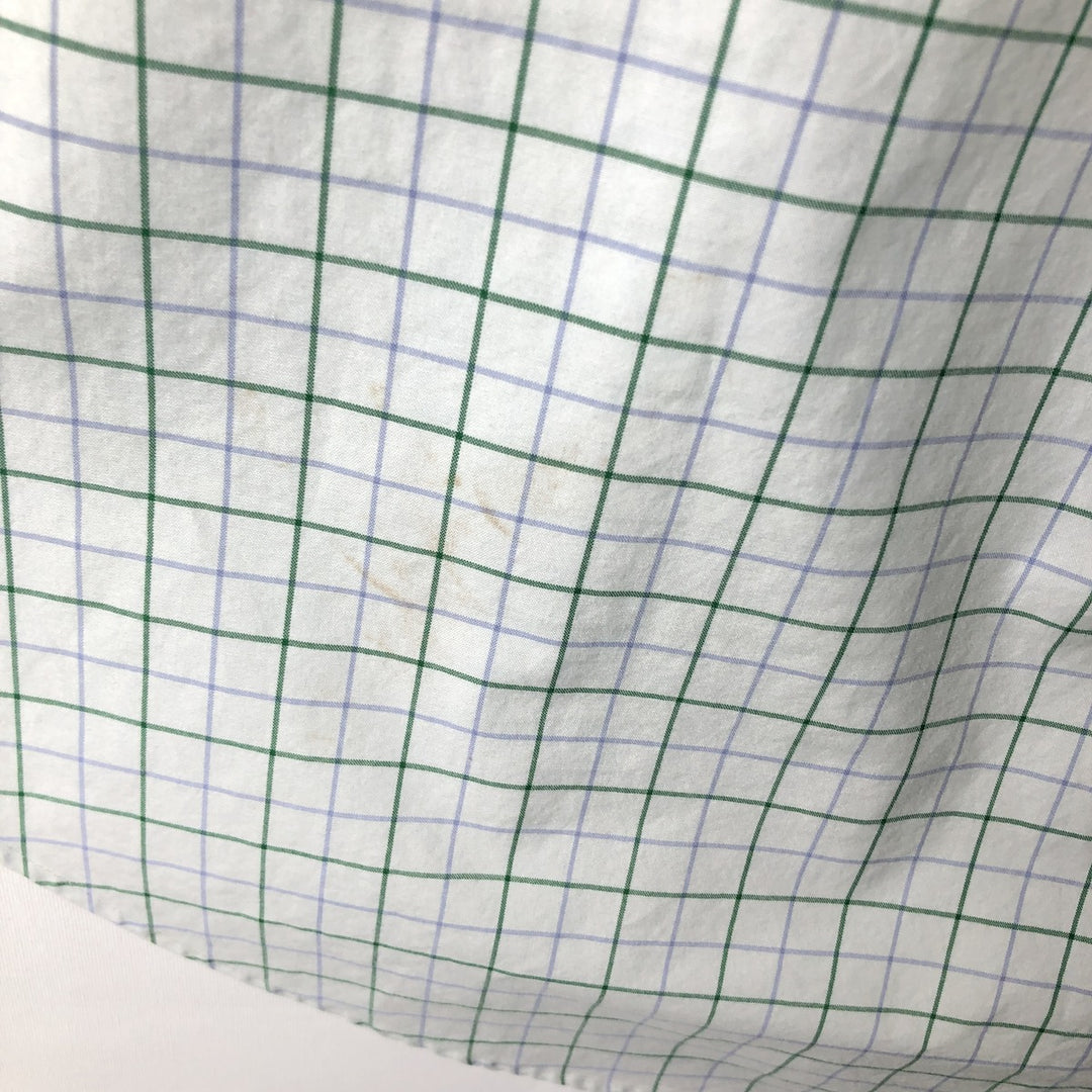 Ralph Lauren Classic Fit Short Sleeve Button Down Check Shirt Men's XL cotton white type Vintage Second Hand
