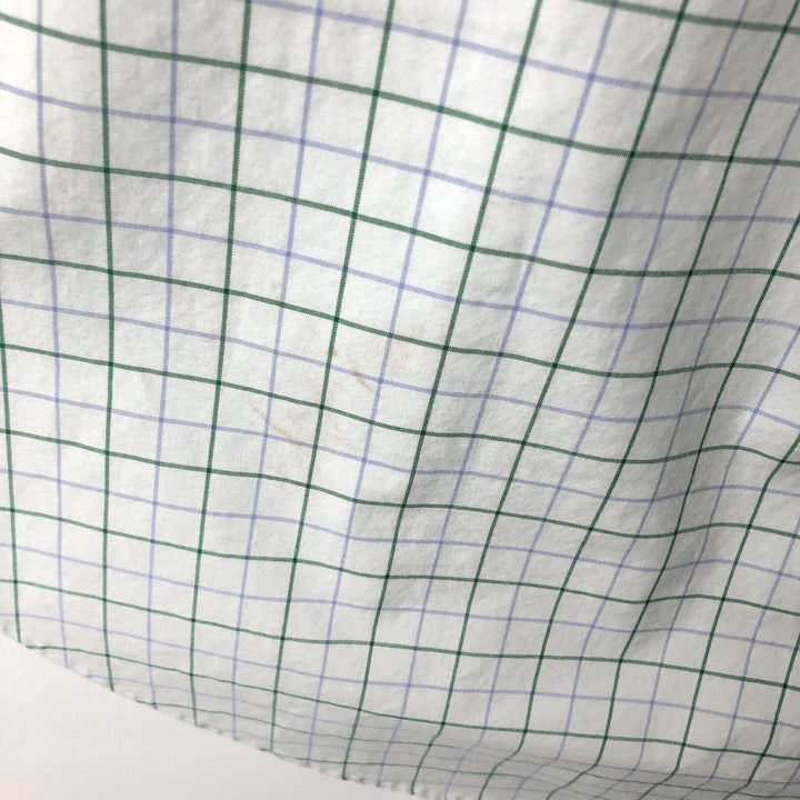 Ralph Lauren Classic Fit Short Sleeve Button Down Check Shirt Men's XL cotton white type Vintage Second Hand