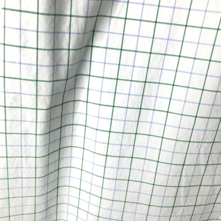 Ralph Lauren Classic Fit Short Sleeve Button Down Check Shirt Men's XL cotton white type Vintage Second Hand