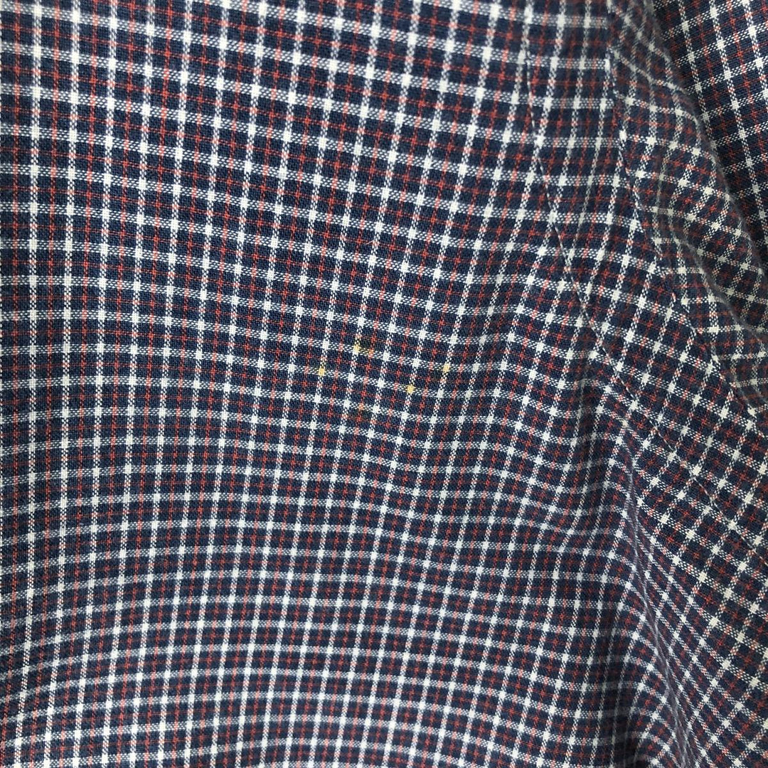 Ralph Lauren Classic Fit Short Sleeve Button Down Check Shirt Men's XL cotton navy blue type Vintage Second Hand
