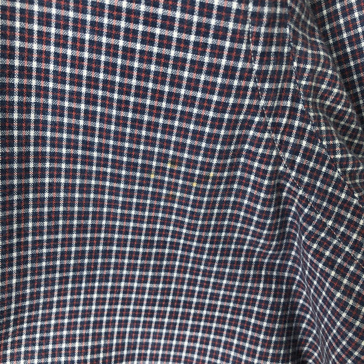 Ralph Lauren Classic Fit Short Sleeve Button Down Check Shirt Men's XL cotton navy blue type Vintage Second Hand