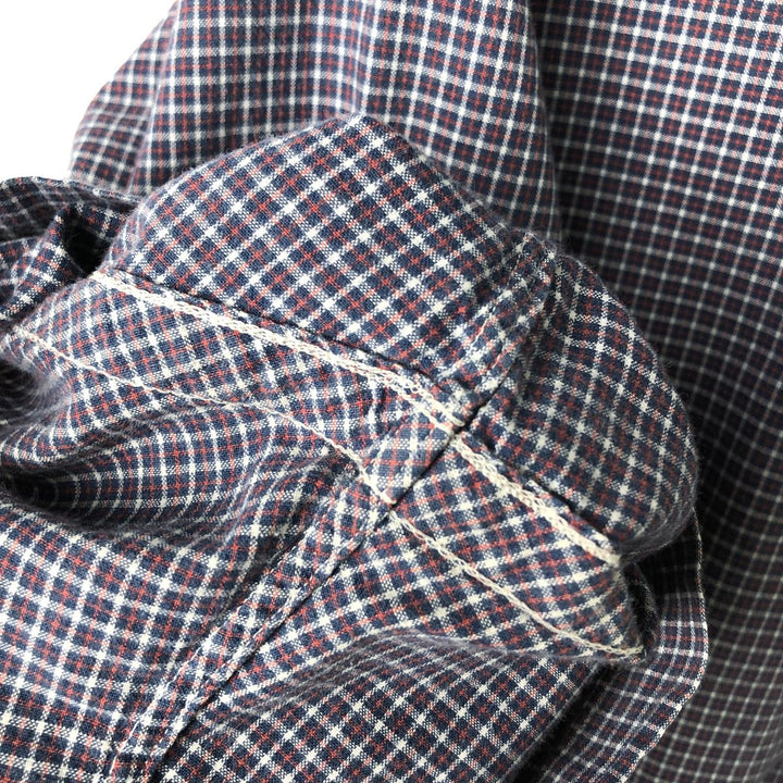 Ralph Lauren Classic Fit Short Sleeve Button Down Check Shirt Men's XL cotton navy blue type Vintage Second Hand