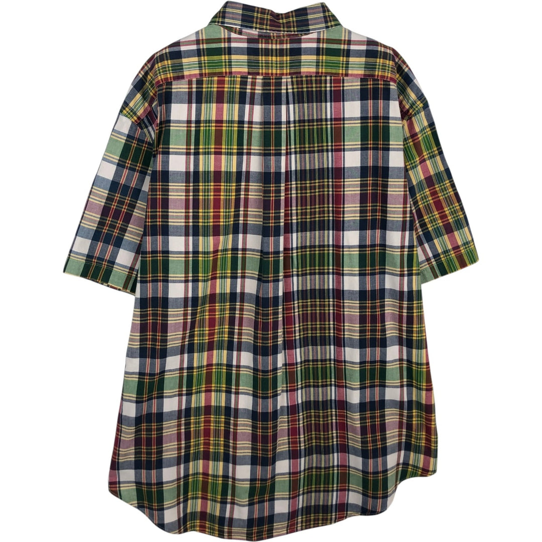 Ralph Lauren CLASSIC FIT Check Pattern Short-Sleeve Button-Down Check Shirt, Men's Size XXL (approx.) cotton red type Vintage Second Hand