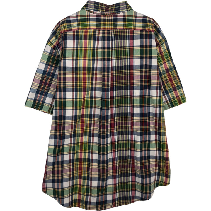 Ralph Lauren CLASSIC FIT Check Pattern Short-Sleeve Button-Down Check Shirt, Men's Size XXL (approx.) cotton red type Vintage Second Hand