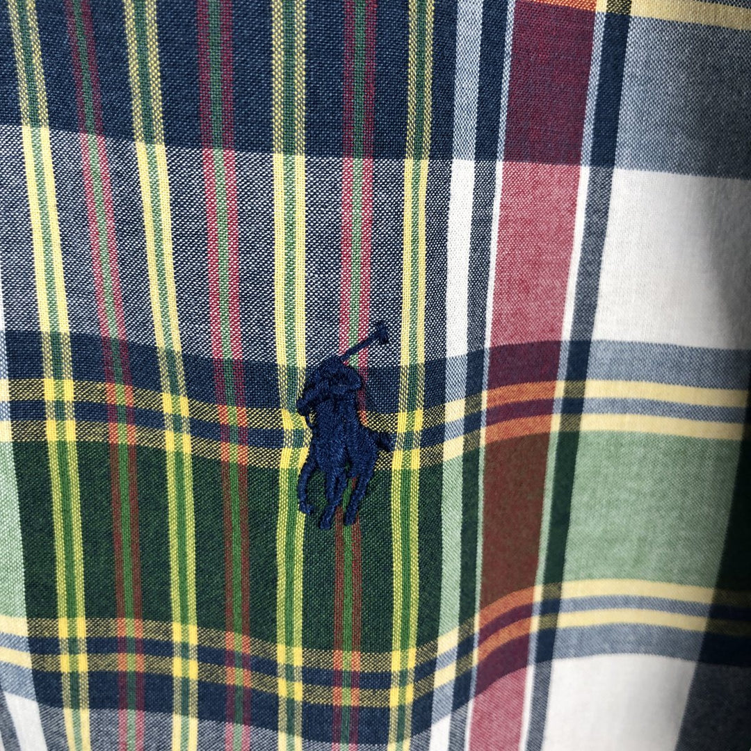Ralph Lauren CLASSIC FIT Check Pattern Short-Sleeve Button-Down Check Shirt, Men's Size XXL (approx.) cotton red type Vintage Second Hand