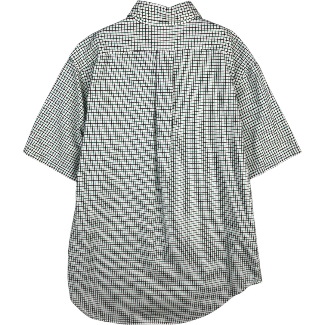 Ralph Lauren CLASSIC FIT Check Pattern Short-Sleeve Button-Down Check Shirt, Men's Size M (approx.) cotton green type Vintage Second Hand