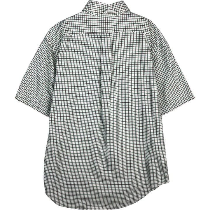 Ralph Lauren CLASSIC FIT Check Pattern Short-Sleeve Button-Down Check Shirt, Men's Size M (approx.) cotton green type Vintage Second Hand