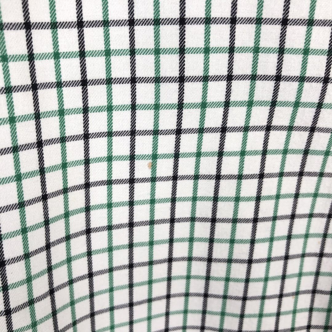 Ralph Lauren CLASSIC FIT Check Pattern Short-Sleeve Button-Down Check Shirt, Men's Size M (approx.) cotton green type Vintage Second Hand
