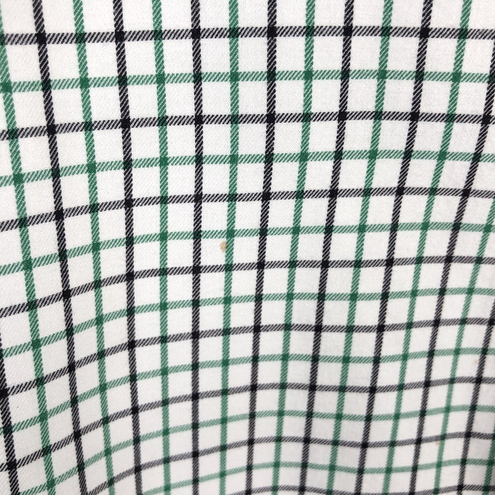 Ralph Lauren CLASSIC FIT Check Pattern Short-Sleeve Button-Down Check Shirt, Men's Size M (approx.) cotton green type Vintage Second Hand