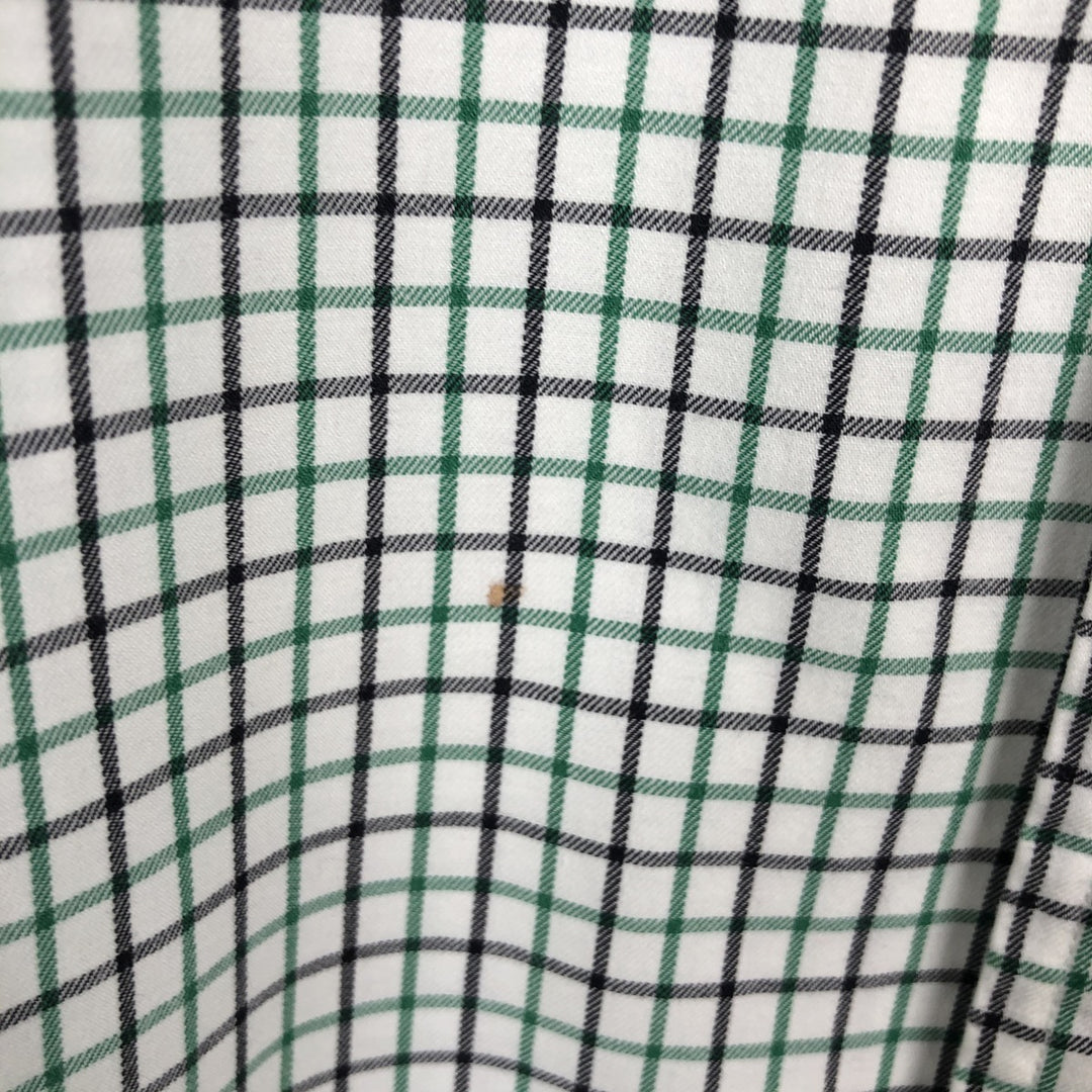 Ralph Lauren CLASSIC FIT Check Pattern Short-Sleeve Button-Down Check Shirt, Men's Size M (approx.) cotton green type Vintage Second Hand